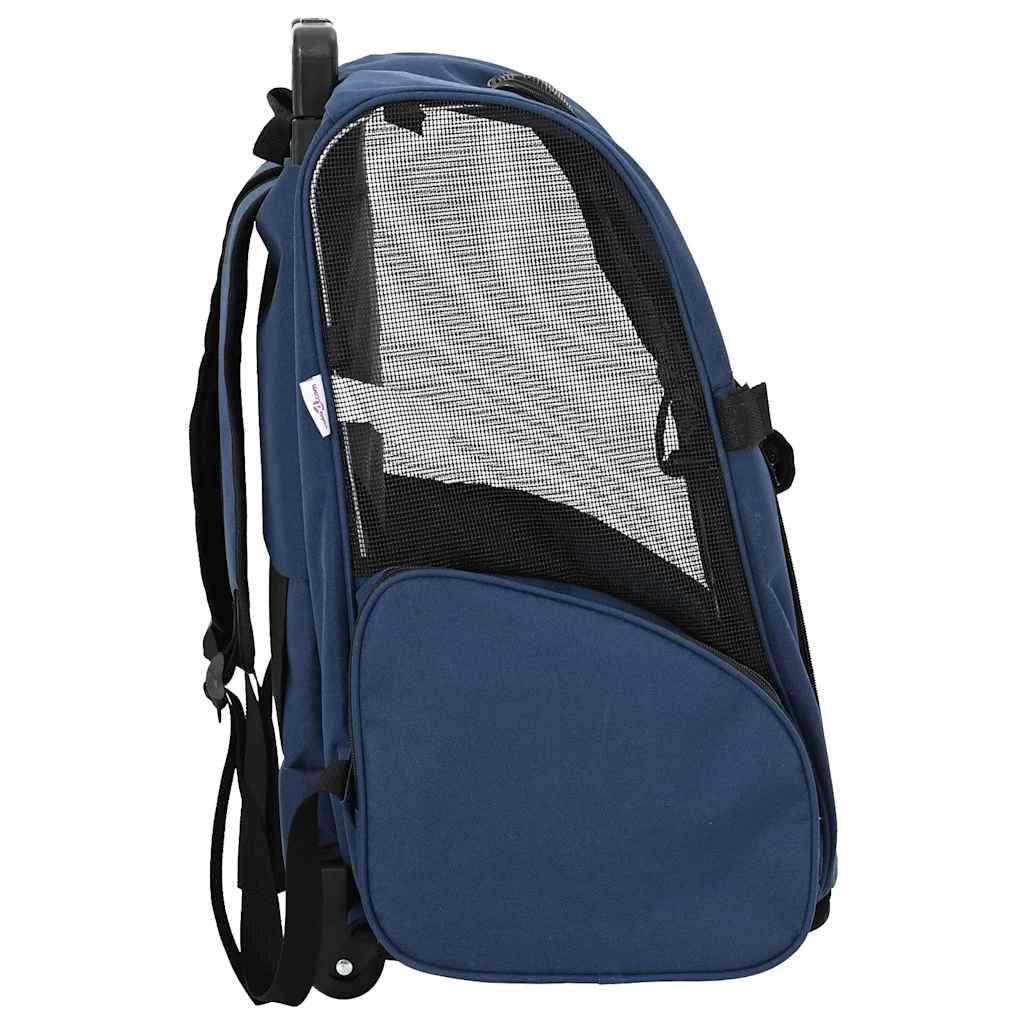 vidaXL Carrito para Mascotas 3 en 1, diseño Azul, 48 x 32 x (57-106) cm, Tela Oxford