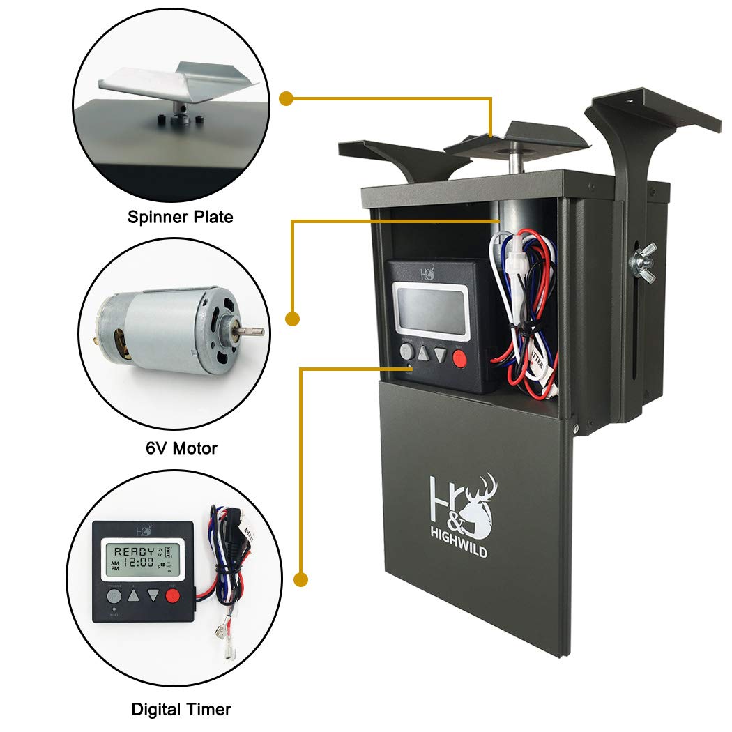 Highwild 6-Volt Deer Feeder Digital Power Control Unit & 6-Volt Solar Panel Charger for 6V Feeder Battery