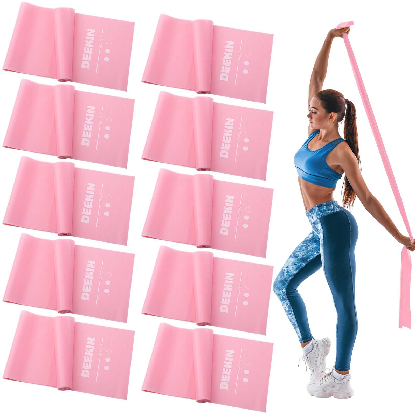 DEEKIN Lot de 10 bandes de résistance professionnelles sans latex pour yoga, pilates, physiothérapie, musculation, yoga, entraînement à domicile