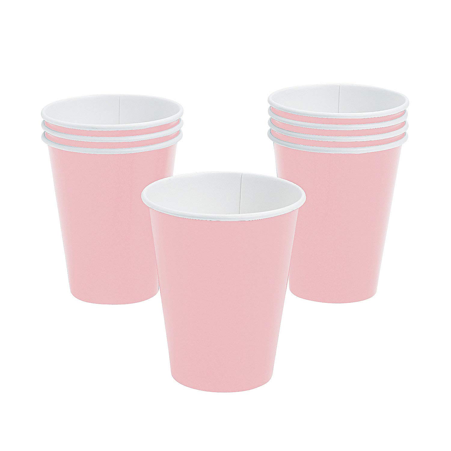 Fun Express - Light Pink 9 Oz Paper Cup (24pc) - Party Supplies - Solid Tableware - Solid Cups - 24 Pieces