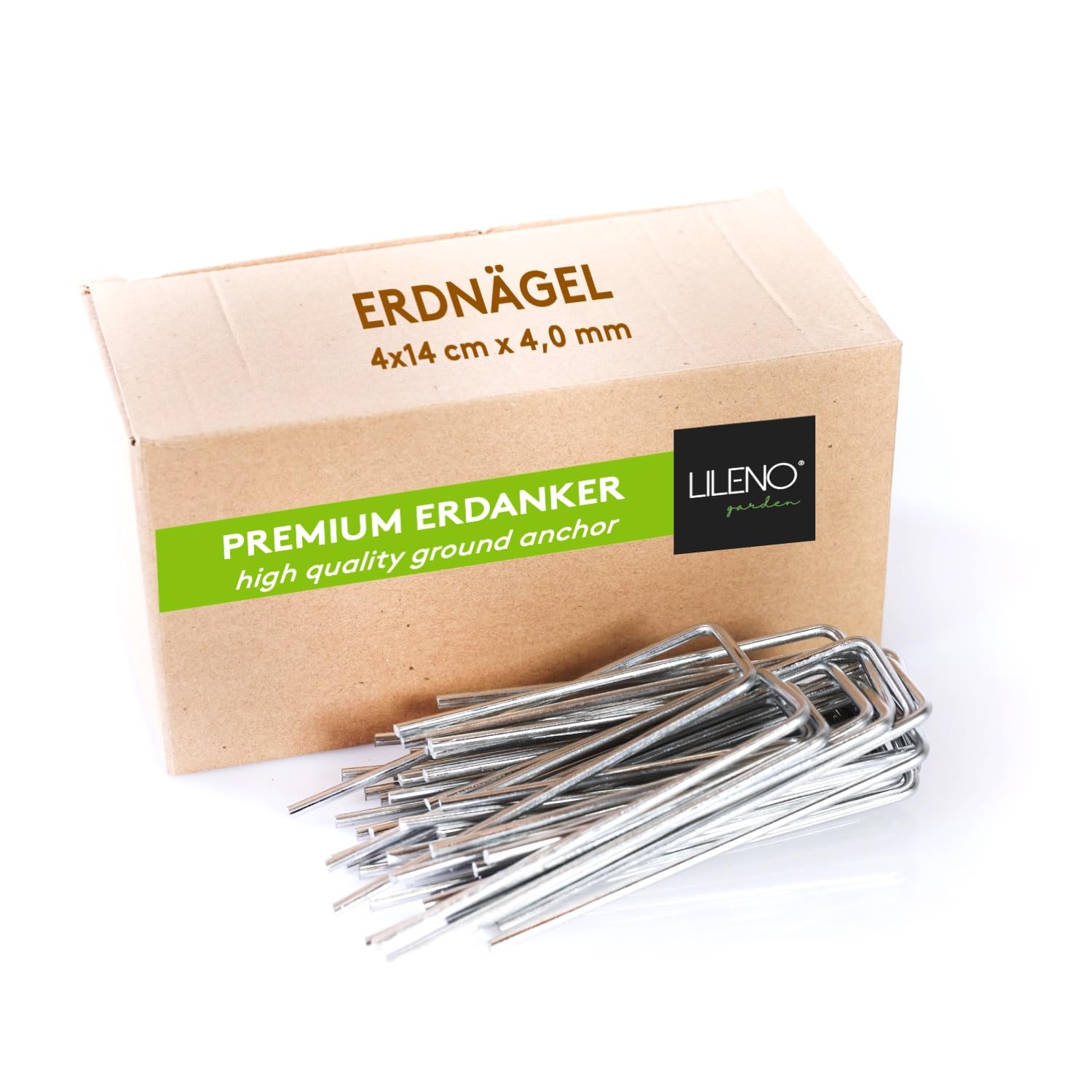 LILENO HOME Weed Control Ground Pegs [Pack of 10 - 14 x 3 cm] - Perfect for Garden Fleece, Tent or as Ground Anchor - Garden Ground Anchor as Weed Film Pegs Also for Lawn Grids, Camping - Ground