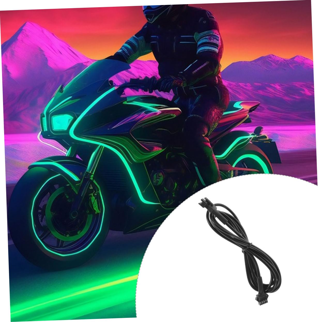 OSOLADY 2pcs Led Rock Light Extension Cable for Off-Road Vehicles Compatible Pin RGB Neon Light Strips for Motorcycles and Cars Multi-Color Vehicle Aesthetic Enhancement