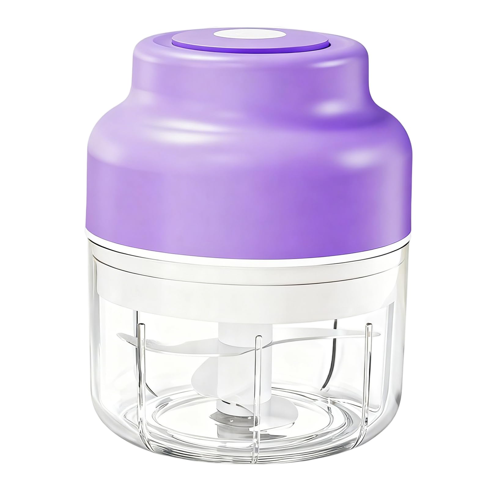 DAGLLGEW Electric Garlic Chopper 250ml/8oz Garlic Cutter with 4 Blades USB Wireless Portable Food Chopper Electric for Ginger, Meat, Chili, Seasonings Mincer Cutter Mincer