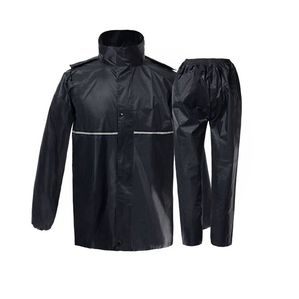 Set da 2 Pezzi Uomo Donna Impermeabile Cappotto Antipioggia Impermeabile for Adulti Giacca Pantaloni Tuta Campeggio all'aperto Arrampicata Moto Poncho (Size : L)