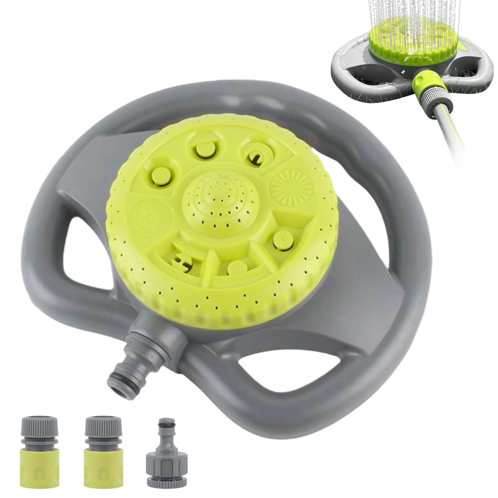 Garden Sprinklers with 3pcs Connectors for Lawns, Lawn Sprinkler Watering System Suitable for Large Areas of Garden, Water Hose Irrigation Sprinkler Adjustable Spray Range for Outdoor Watering