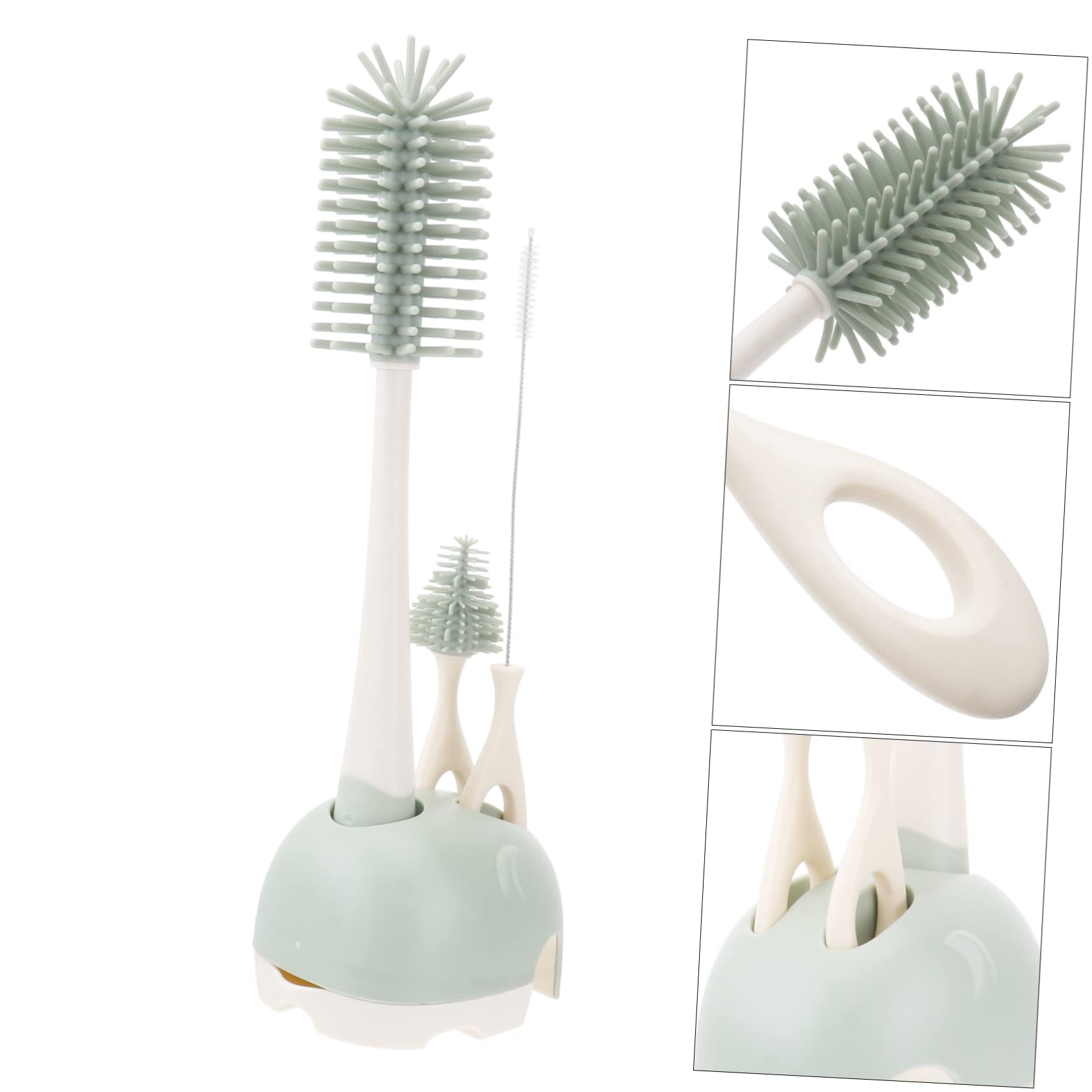 Toyvian 2pezzi Spazzole Per Pulizia Biberon Strumento Silicone e Facile Da Usare Verde Per Bottiglie