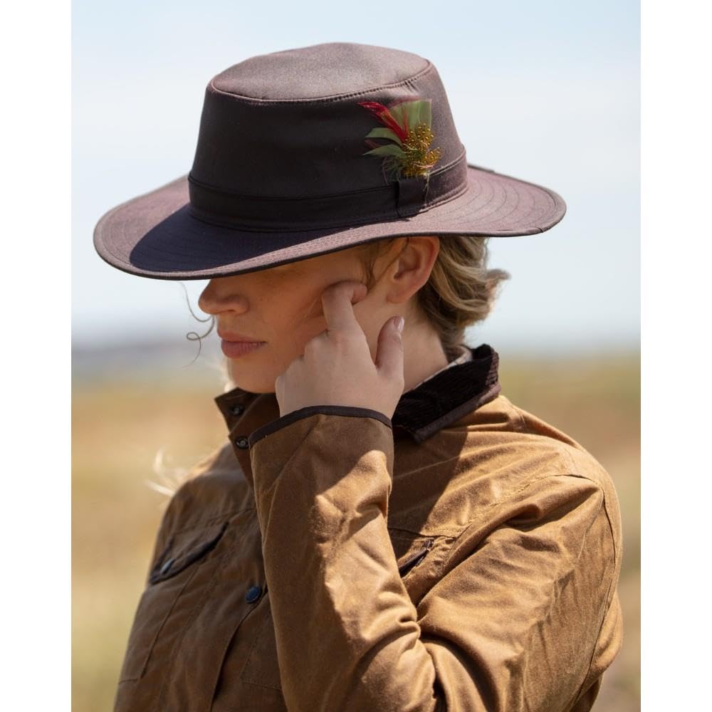Walker and Hawkes - Wax Belmont Aussie Outback Hat - Brown - Large