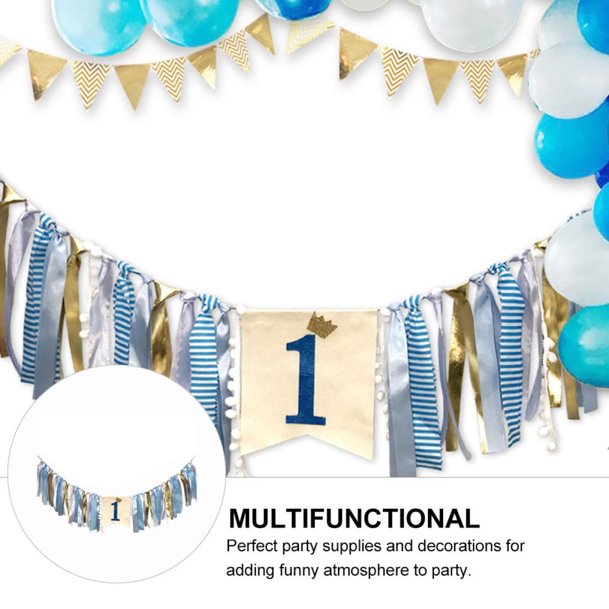 UKCOCO Trona De Bebe 3 Piezas De Banner De Cumpleaños para Tirar Silla para Silla para Pastel De Cumpleaños Adorno De Pastel Banderines De Cumpleaños Adorable Banner