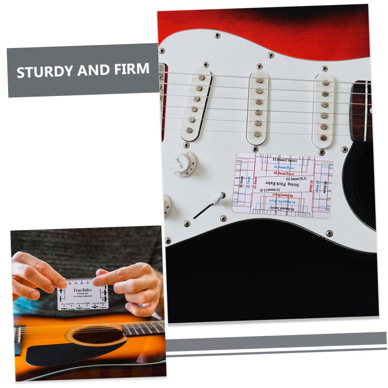 ibasenice 2ensembles Règles Entaillées Pour Guitare Outils De Luthier Pour Mesurer Plat Avec Chiffon Entretien