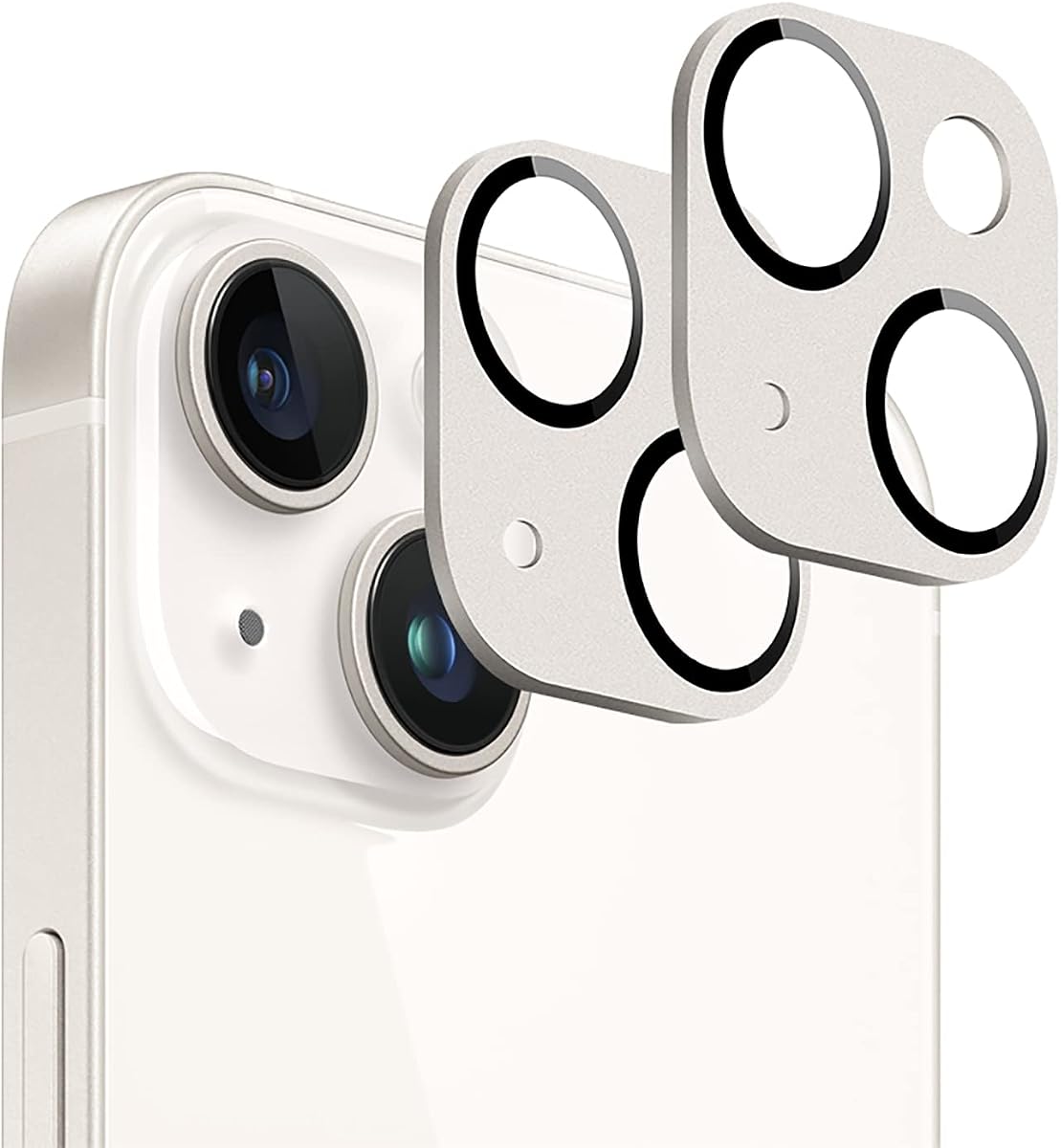 SaharaCase ZeroDamage FlexiGlass HD Protector de lente de cámara [paquete de 2] para Apple iPhone 14 y iPhone 14 Plus (2022) Antiarañazos y antihuellas Fácil instalación (StarLight)