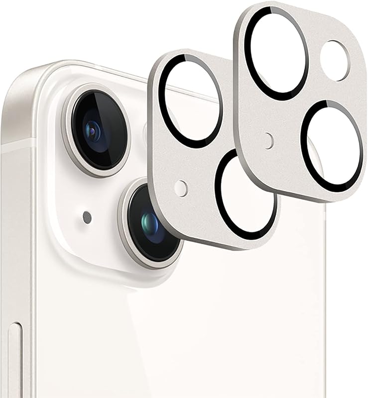 SaharaCase ZeroDamage FlexiGlass HD Protector de lente de cámara [paquete de 2] para Apple iPhone 14 y iPhone 14 Plus (2022) Antiarañazos y antihuellas Fácil instalación (StarLight)