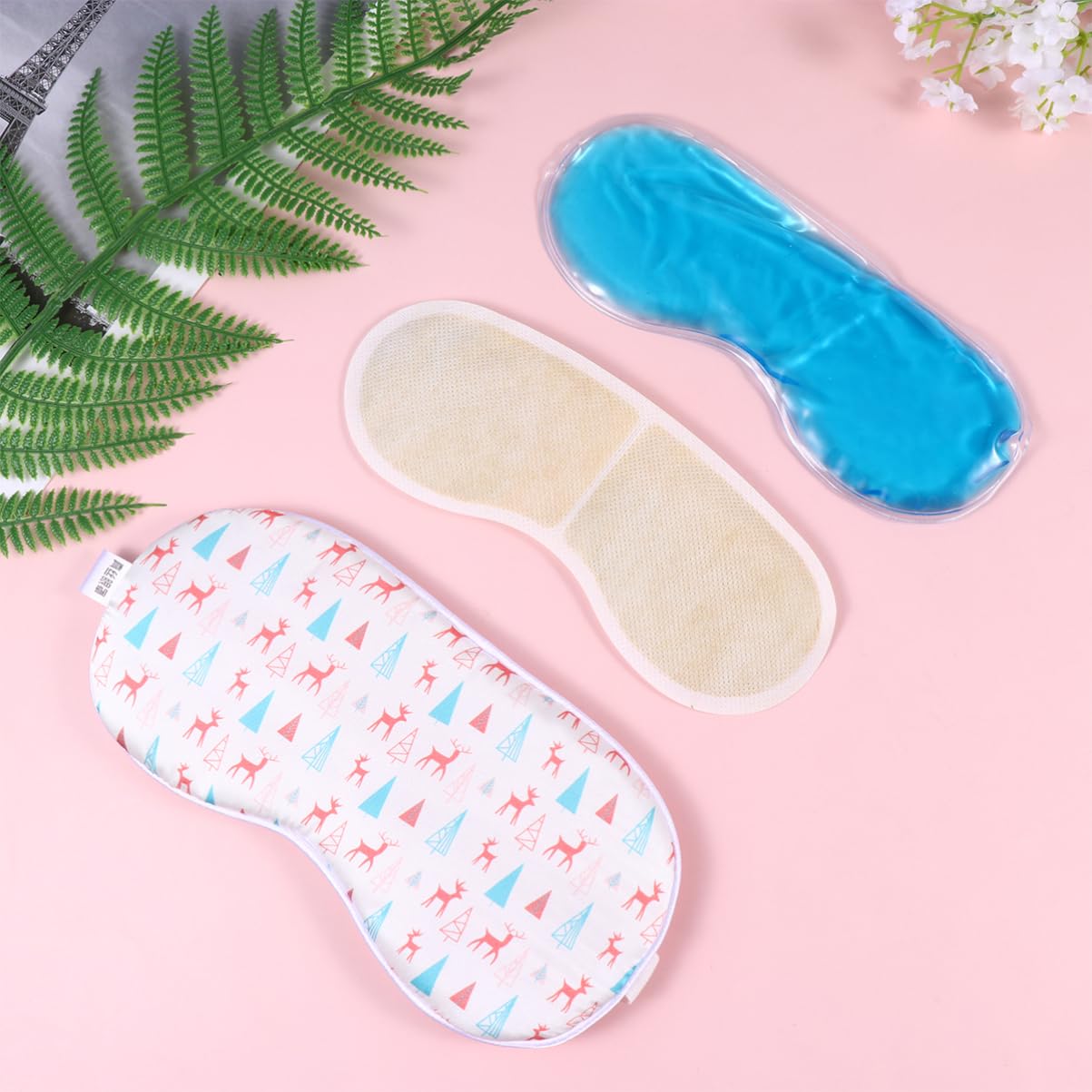 Beaupretty Máscara de Ojos de Seda Compresa de Vapor y Bloqueo Total de Luz para Dormir y Viajar 130 Caracteres