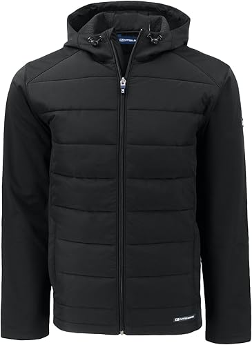 Cutter & Buck Evoke Hybrid Eco Softshell Recycled Full Zip Mens Big & Tall Hoode