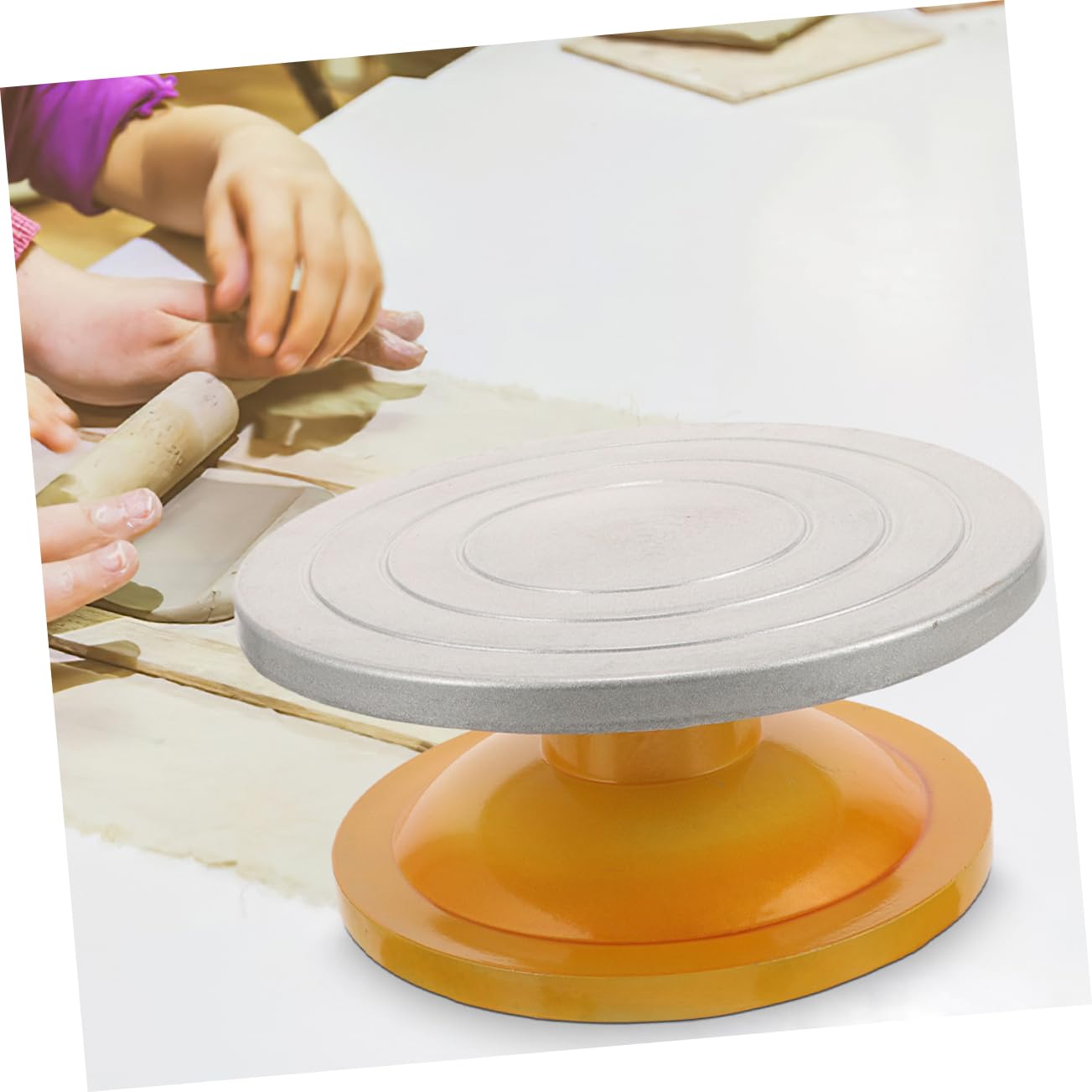 Drehbarer Tortendrehteller 2 Stück aus Metall und Kunststoff 25cm Verschleiß und Bruchfest für Kuchen Dekorieren und Backzubehör