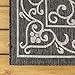 JONATHAN Y SMB106G-4 Charleston Vintage Filigree Textured Weave Indoor Outdoor-Rug LivingRoom Backyard,4 X 6,Black/Gray