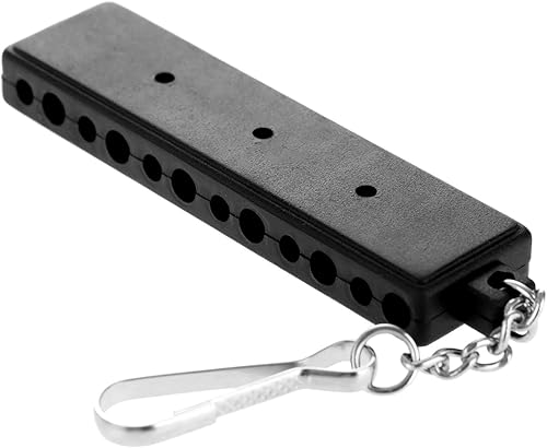 MUXSAM Black Golf Tee Holder for Bag 1-Pack Golf Tee Carrier with 12 Tee Hole 3 Ball Markers Holes Keychain Golf Accessory