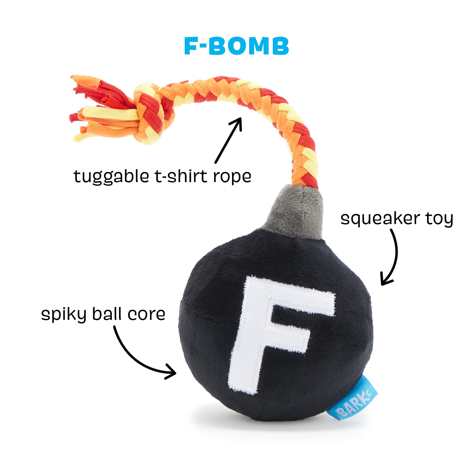 Barkbox Dog Toys F Bomb Squeaker Ball Interactive Chew