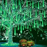 Weepong Halloween Lights Outdoor, Meteor Shower Christmas Lights 16 Tubes