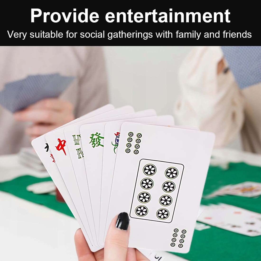 WUSJCOF Mini Mahjong Portatile Tradizionale Cinese, Carte da Gioco in PVC Impermeabili con 144 Pezzi e Dadi, Giochi di Famiglia e Amici per Viaggi e Party