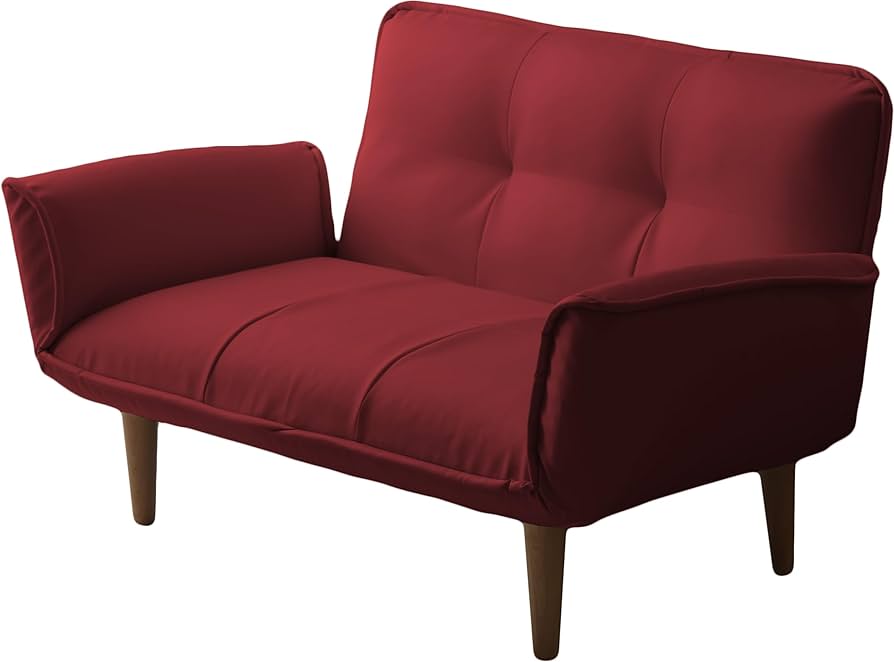 Amazon|セルタン コンパクトカウチソファ PVCレッド リクライニング Amazon|セルタン コンパクトカウチソファ PVCレッド リクライニング