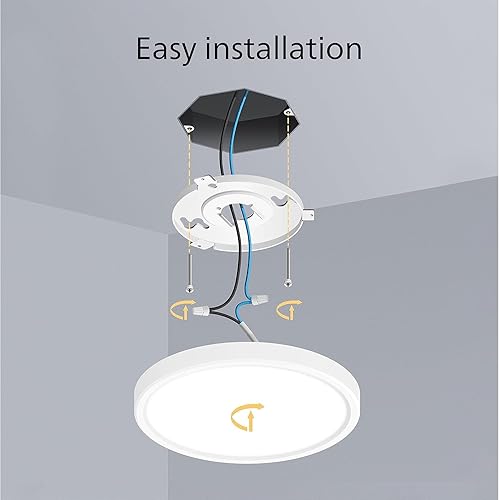 Miniatura 3 de PHILIPS LED Lámpara de techo ultra fina de montaje empotrado, paquete de 2 unidades, blanco brillante (3000 K), 1500 lúmenes (22 W  100 W), no
