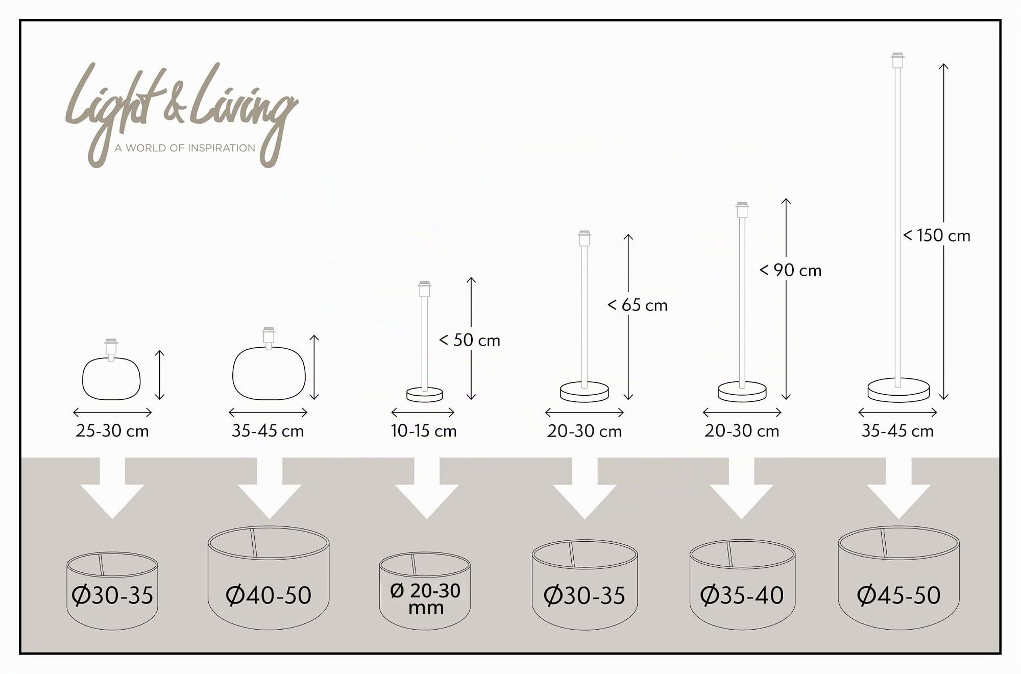 Light & Living Lampenschirm Zylinder Livigno - Eiweiß - Ø40x30cm | Zylinder - Klassisch, Ländlich - Textilien