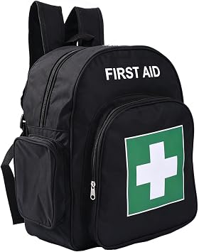 First Aid Backpack Bag Empty Medical Back Pack Emergency Trauma Bags for Camping Vacation Outdoor Pet Dog Cat Black