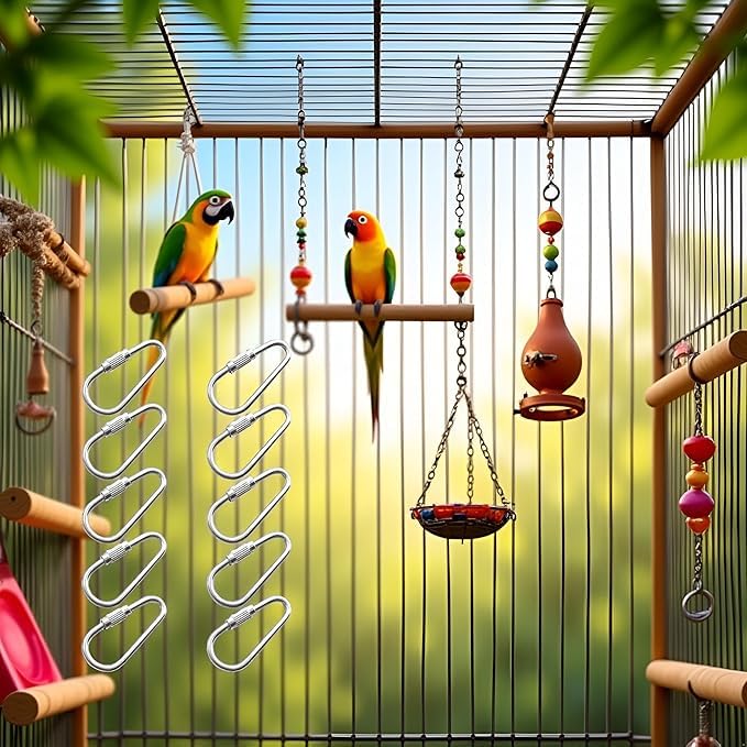 Bird Toy Hanging Hooks Parrot Toys Evob 30 Pack Black Steel Hanging ...