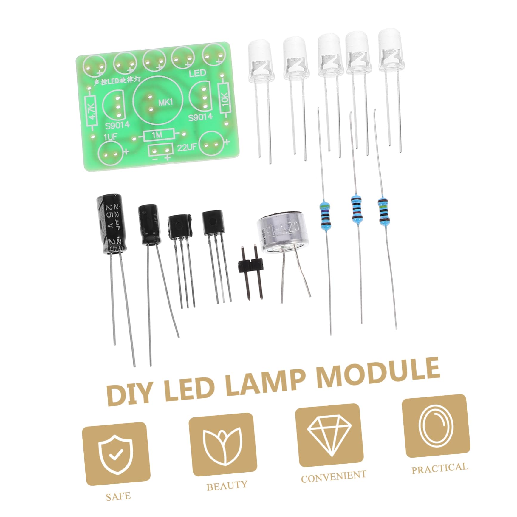 Uonlytech - Module Acoustique LED - Module Clignotant LED lumière Flash Lustre LED DIY Respirer des pièces légères Module de pièces de Lampe Clignotante LED Tons de Terre dirigé Positionner