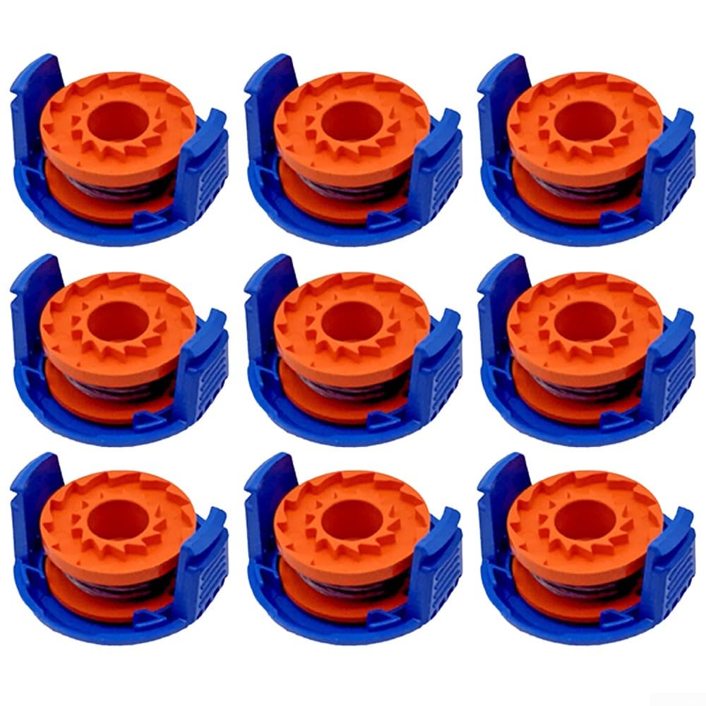 9 Pcs Trimmer Replacement Spool Line with Spool Cover Compatible with MacAllister MGTP18Li 1.5mm 1x2.5m Grass Trimmers