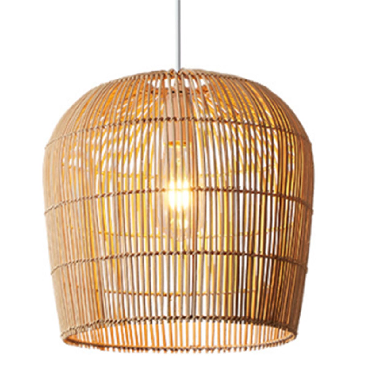 Naturalna rattanowa klatka wisząca lampa wisząca ręcznie tkana pionowa lampa wisząca w paski boho styl sypialnia wyspy kuchenne żyrandol