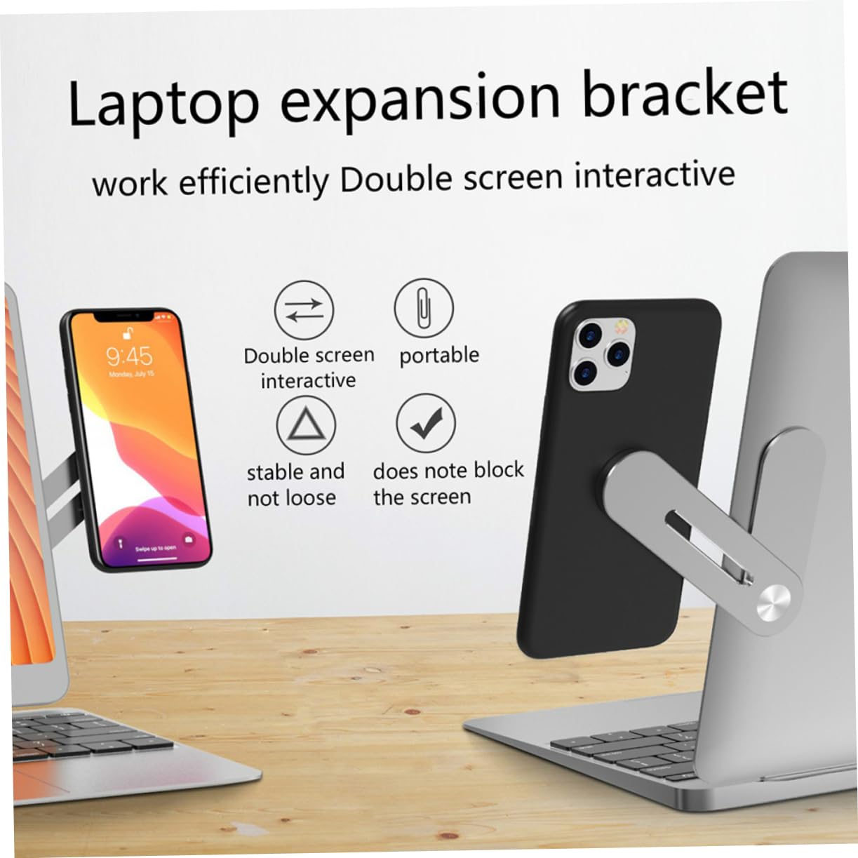 Angoily Foldable Phone Stand for Desk Fixed Clip Slim Monitor Laptop Screen Elevation