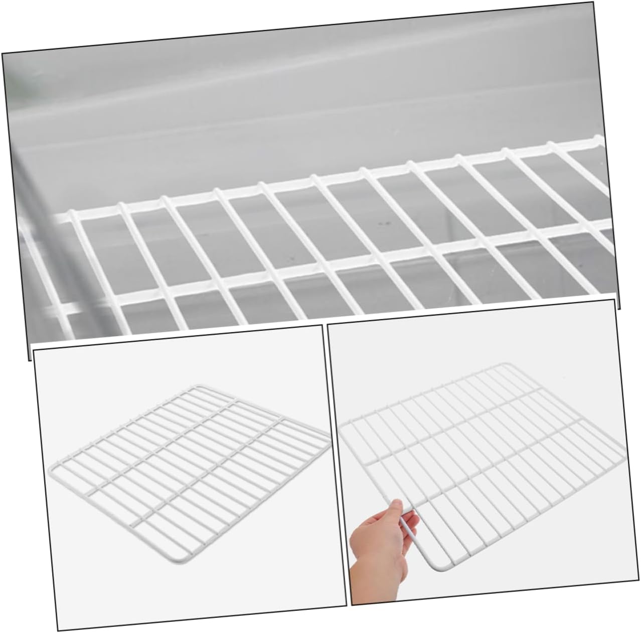 Adjustable Metal Refrigerator Partition Divider for Organized Freezer Storage Versatile Mesh Design for Freshness Preservation and Maximized Efficiency