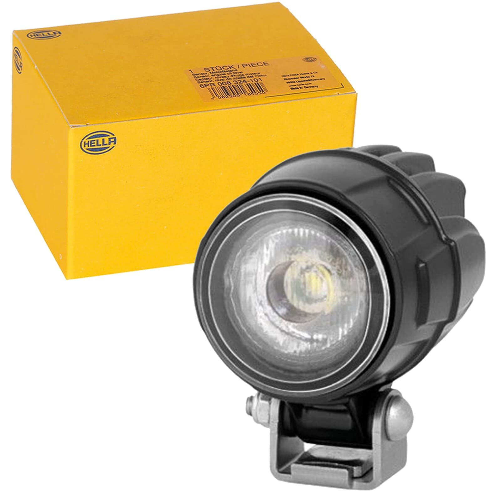 Hella Light/White Work Led, 15W, 800Lm, Round, 9/12/24/33/50V, Bolt On, 82X88mm Deutsch Plug, 1 Led, 1G0995050001