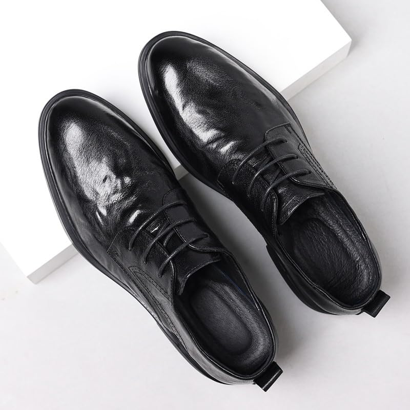 Men's Wingtip Fashion Modern Leather Oxford Comfort Retro Lace Up Tuxedo Shoes for Men Black Business Casual Platform Pointed Toe Dress Shoes3