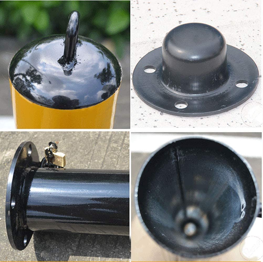 Safety Bollard Traffic Delineator Post, Security Posts for Driveways Barriers and 5m Plastic Chain Barrier Set Parking Bollards with Hanging Ring and Reflectiv(600 x 76mm)