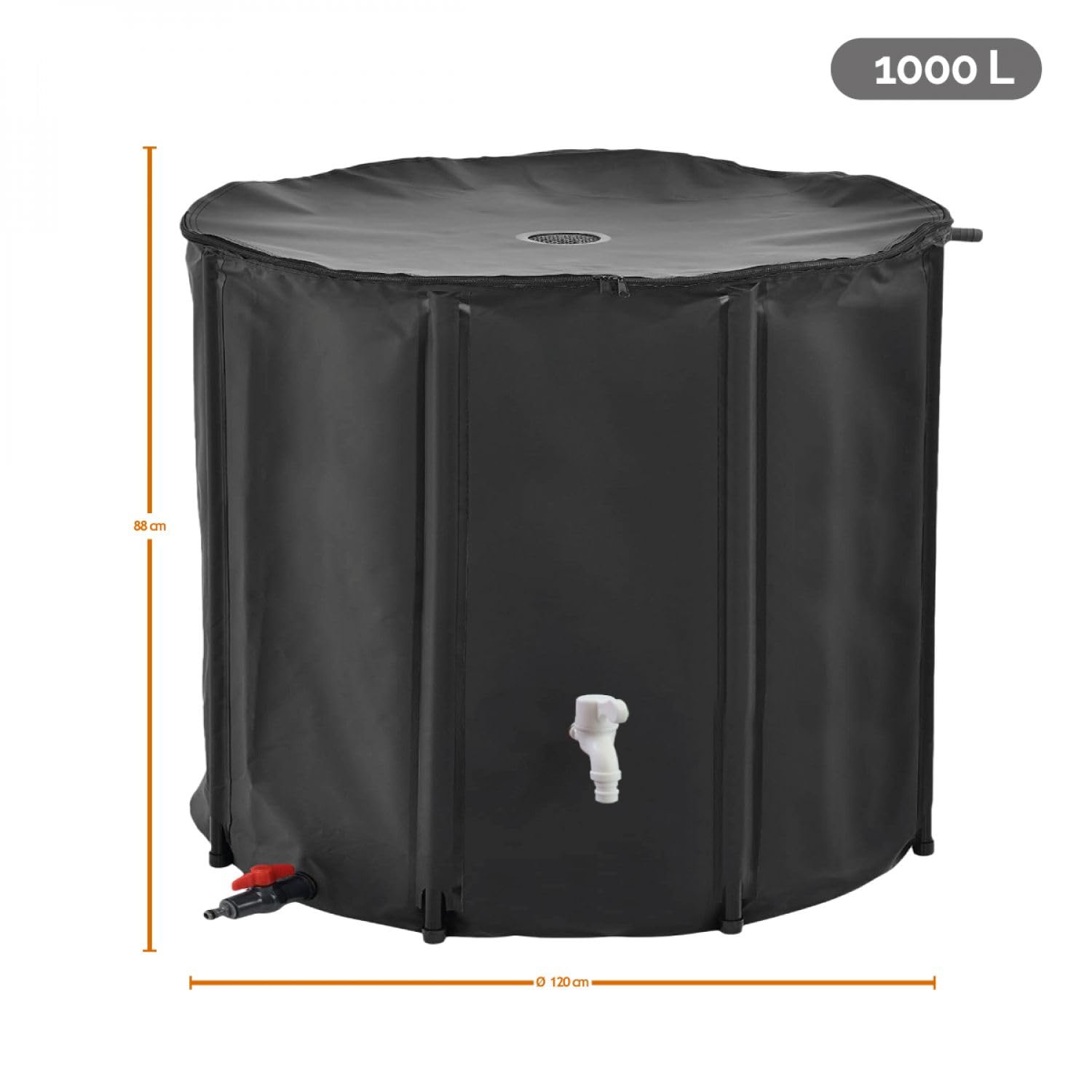 Linxor - Depósito de Agua de Lluvia Plegable - 1000 L - 2 Colores