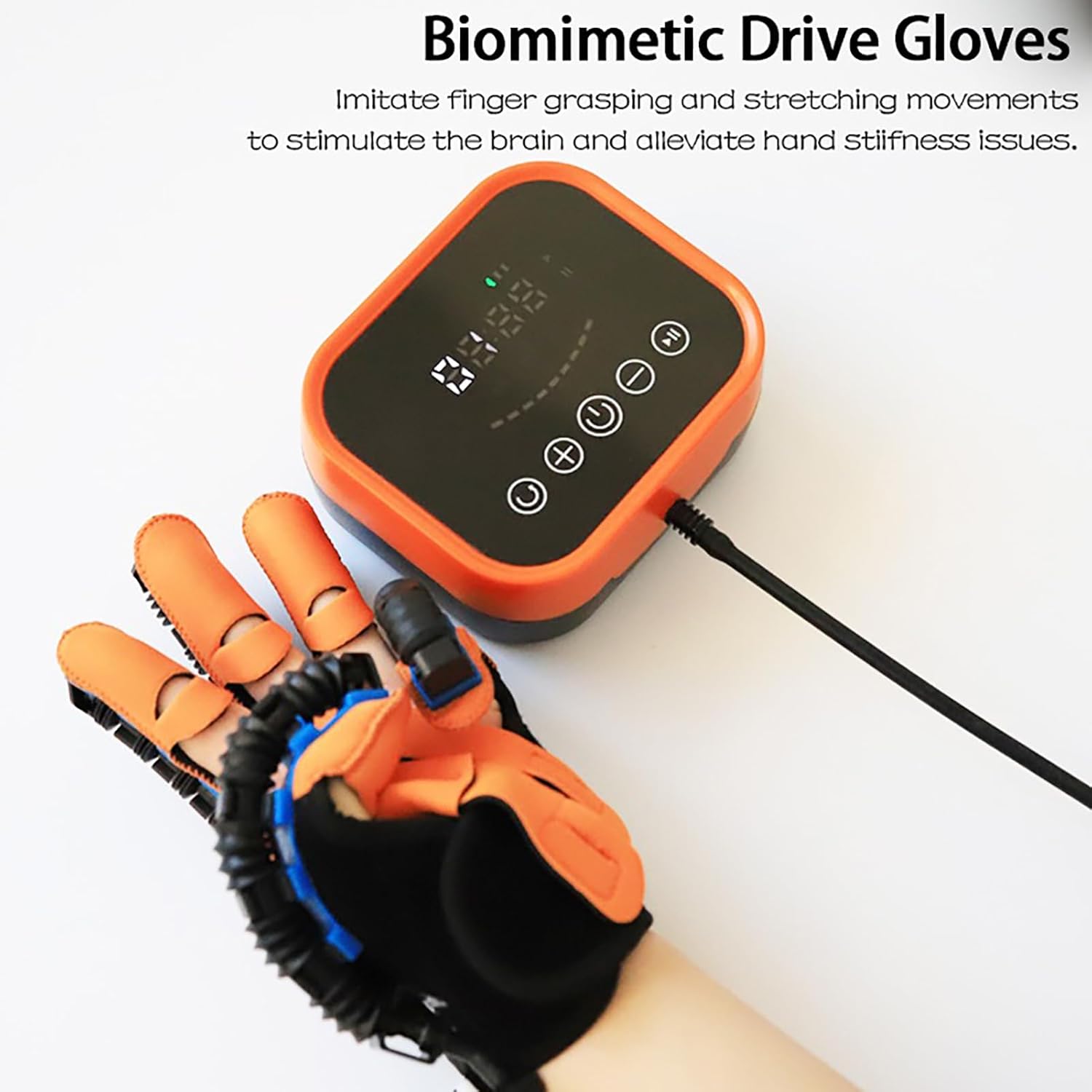 Hand Bilitation Robot Gloves, 9-Level Strength Adjustment Equipment, with Multi-Finger Training/Mirror Mode, for Physical Therapy of Hand Stroke