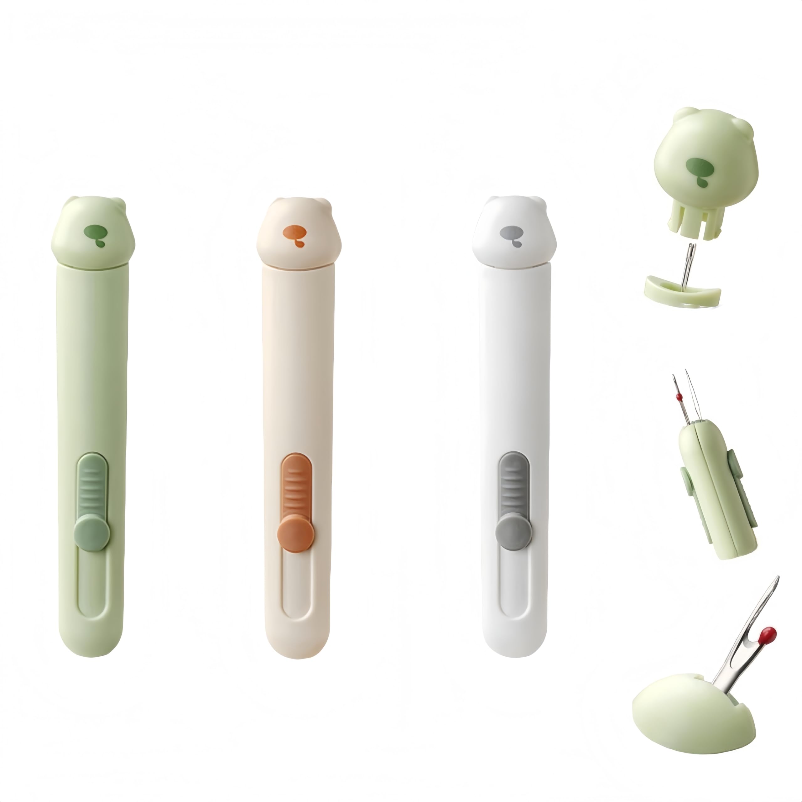 3 in 1 Automatic Needle Threaders Seam Ripper,3 Pieces Quilting Supplies Sewing Kit,Automatic Needle Threader with Needle Slot fit for Hand Sewing Crafting Knitting