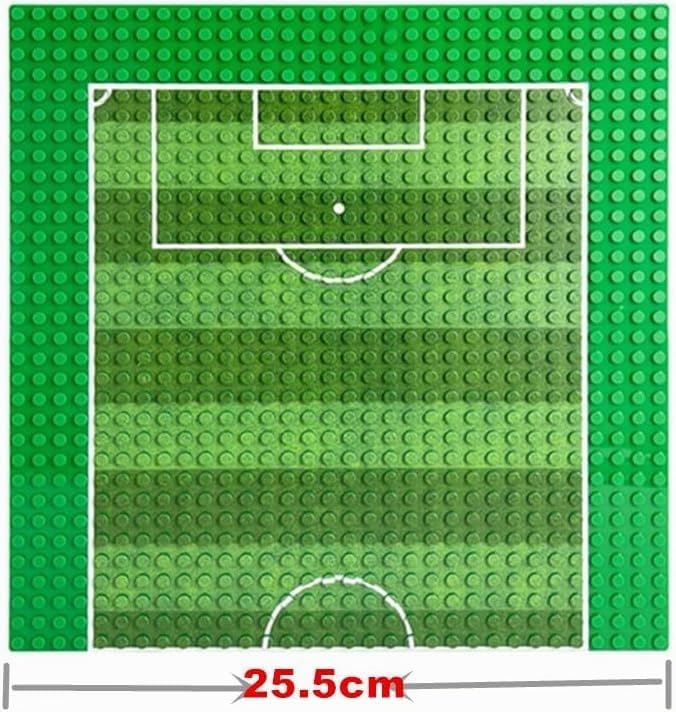 Bloques de construcción de estadio de fútbol con placa base y portería para minifiguras 2