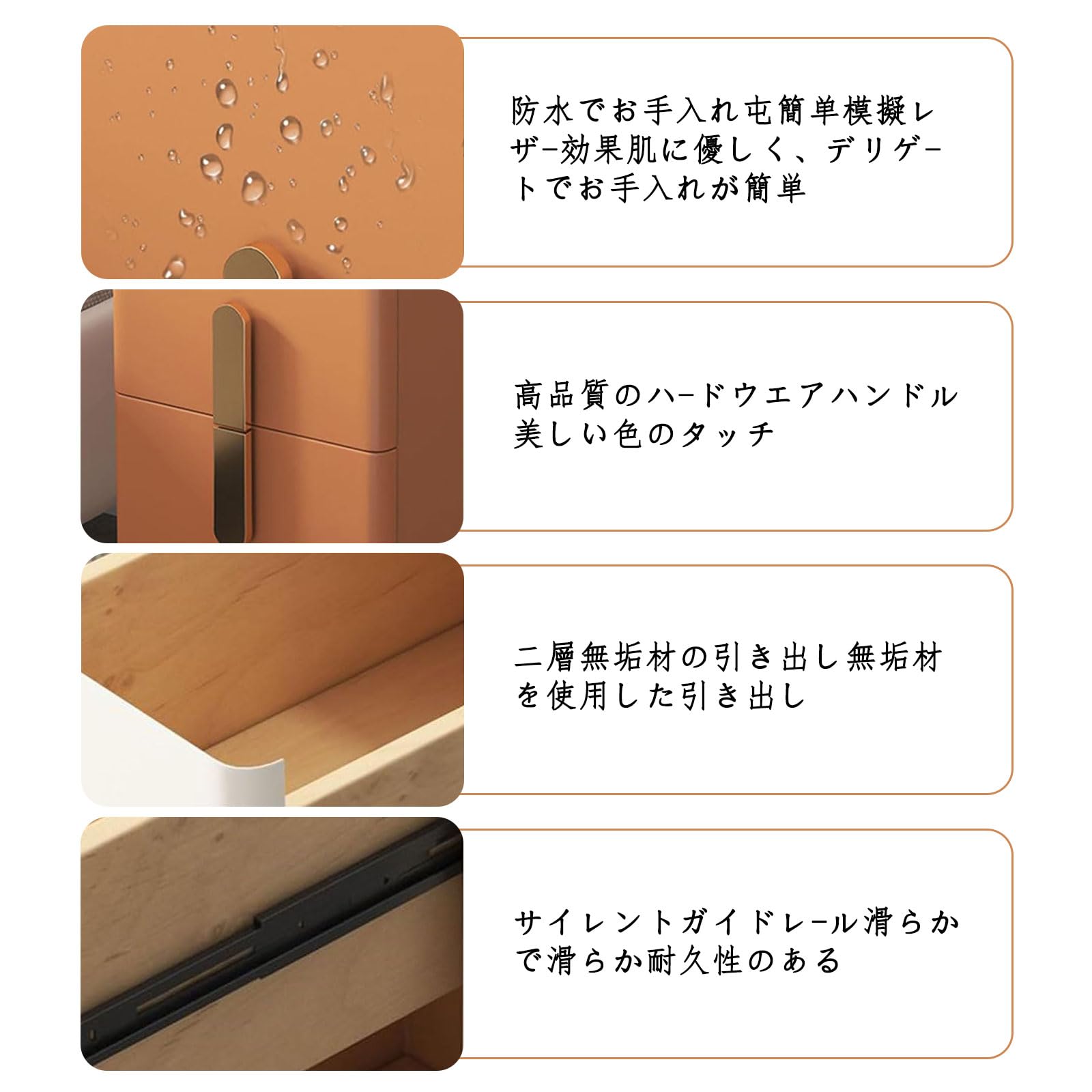Amazon.co.jp: Anfiodas ナイトテーブル 二段引き出 ベッド