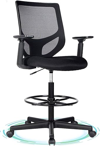 Silla de dibujo silla de oficina alta silla de malla de oficina alta silla rodante ergonómica para computadora taburete de escritorio de pie con