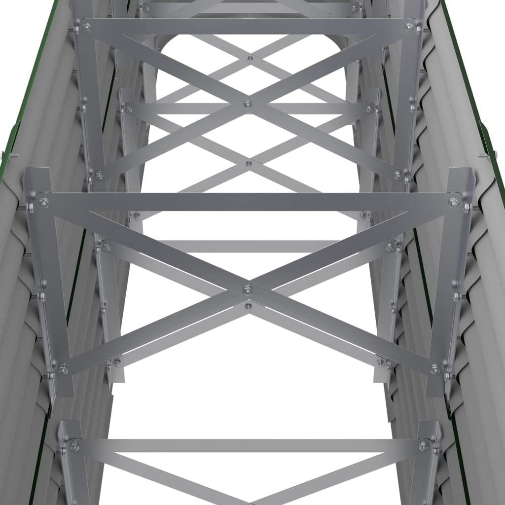 Jardinera de acero galvanizado verde, 224 x 40 x 68 cm, maceta para jardín, balcón, terraza, resistente a las heladas y resistente al invierno, con almacenamiento de agua, ideal para cultivo