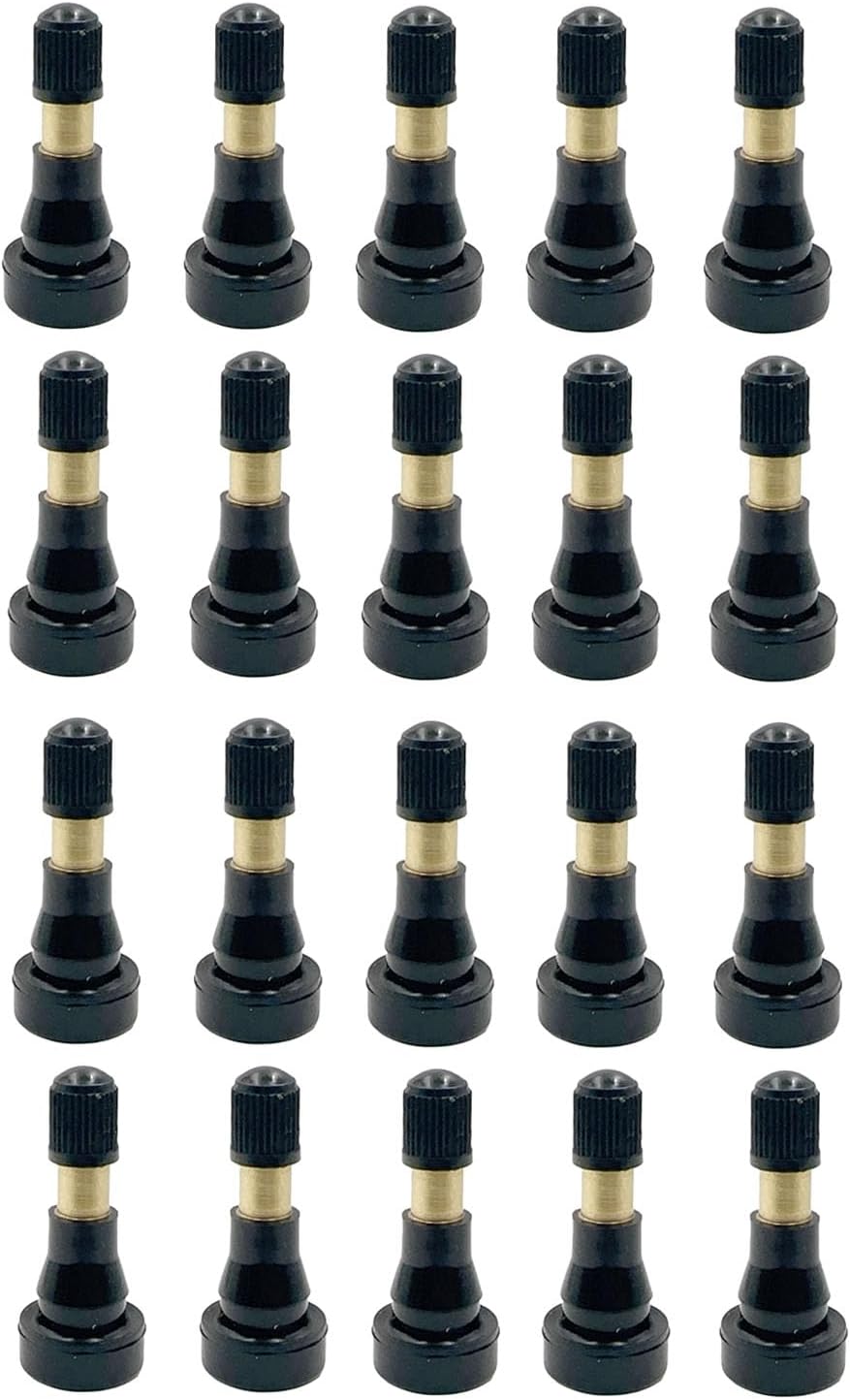 20Pcs TR600HP High Pressure Tire Valve Stems Tubeless Black Brass Rubber Snap-in Tire Valves Compatible with 0.453 inches Rim Holes Vehicles Trucks Trailers Cars