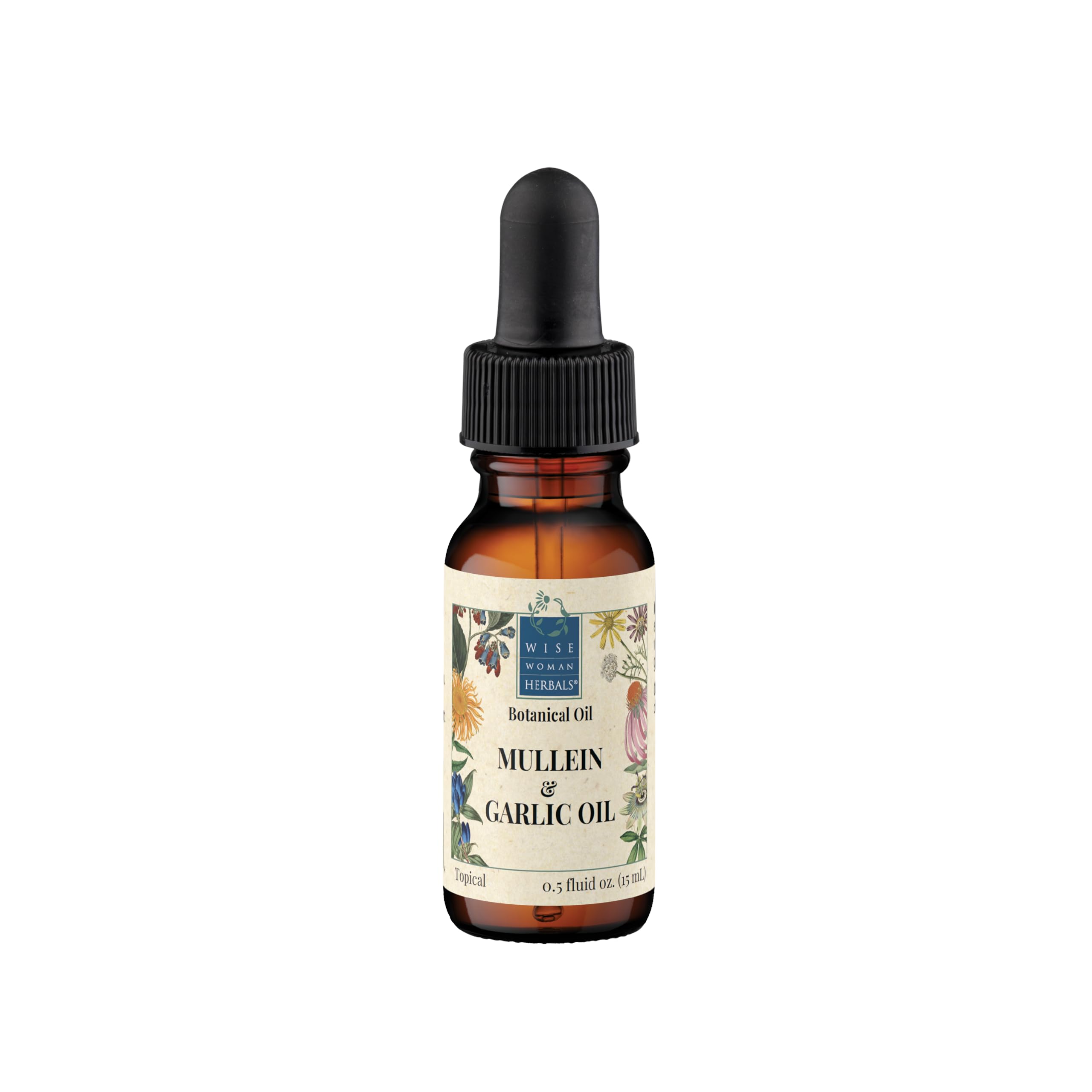Wise Woman Herbals Mullein & Garlic Oil: Herbal Ear Support, 0.5oz 0.5 Fl Oz (Pack of 1)