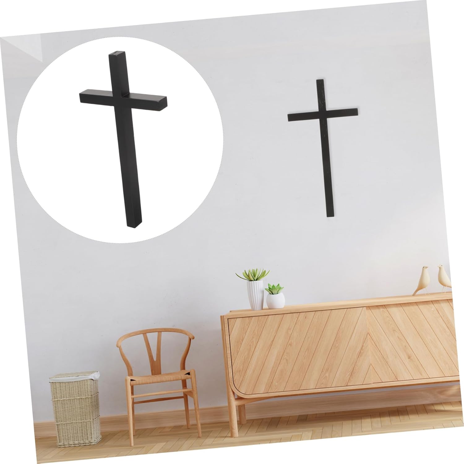 Garneck 5pcs Wall Cross Rustic Religious Decor for Home Compact Hanging Cross Ornament for Bedroom Living Room Office and Kitchen Meaningful Christian