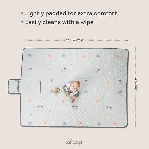 Miniatura 3 de Taf Toys Manta de picnic extra grande para bebé, 60 x 80 pulgadas, impermeable, plegable, para playa, camping en hierba, mantas de picnic,