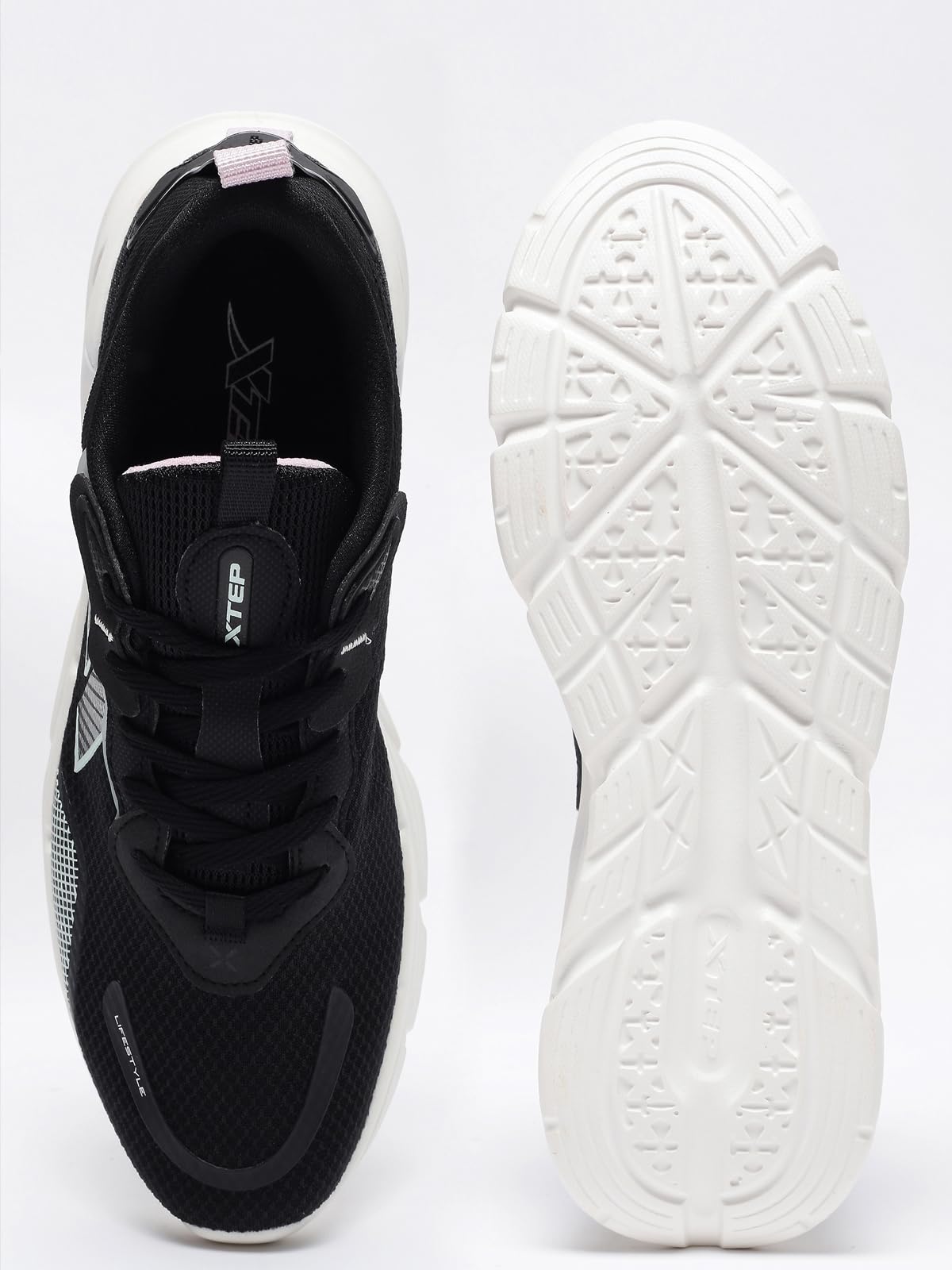XTEP Black,Bubbly Green Running Shoes for Women Euro- 38 1