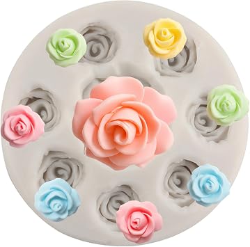 Rose Flower Silicone Molds Rose Flower Fondant Mold | Wedding Birthday Party Sugar Cake Decorating Cupcake Topper Candy Chocolate Gum Paste Polymer Clay