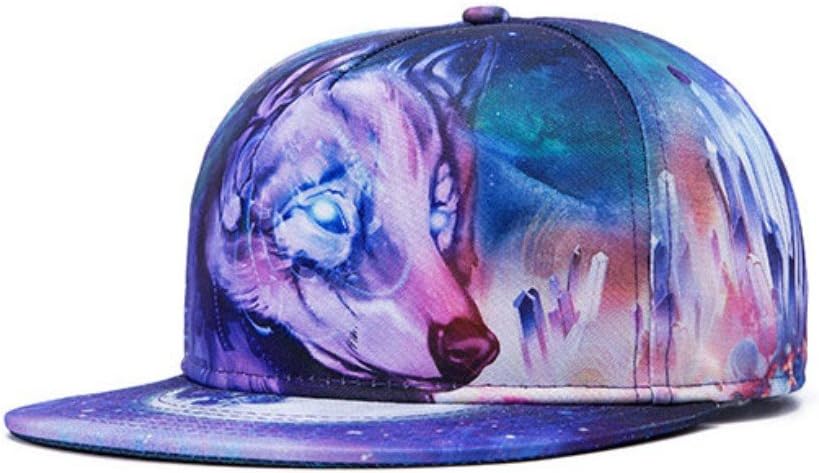 Pierre LaMarreDS Cool Mens Wolf 3D Print Hat Adjustable Snap Back Hip Hop Cap